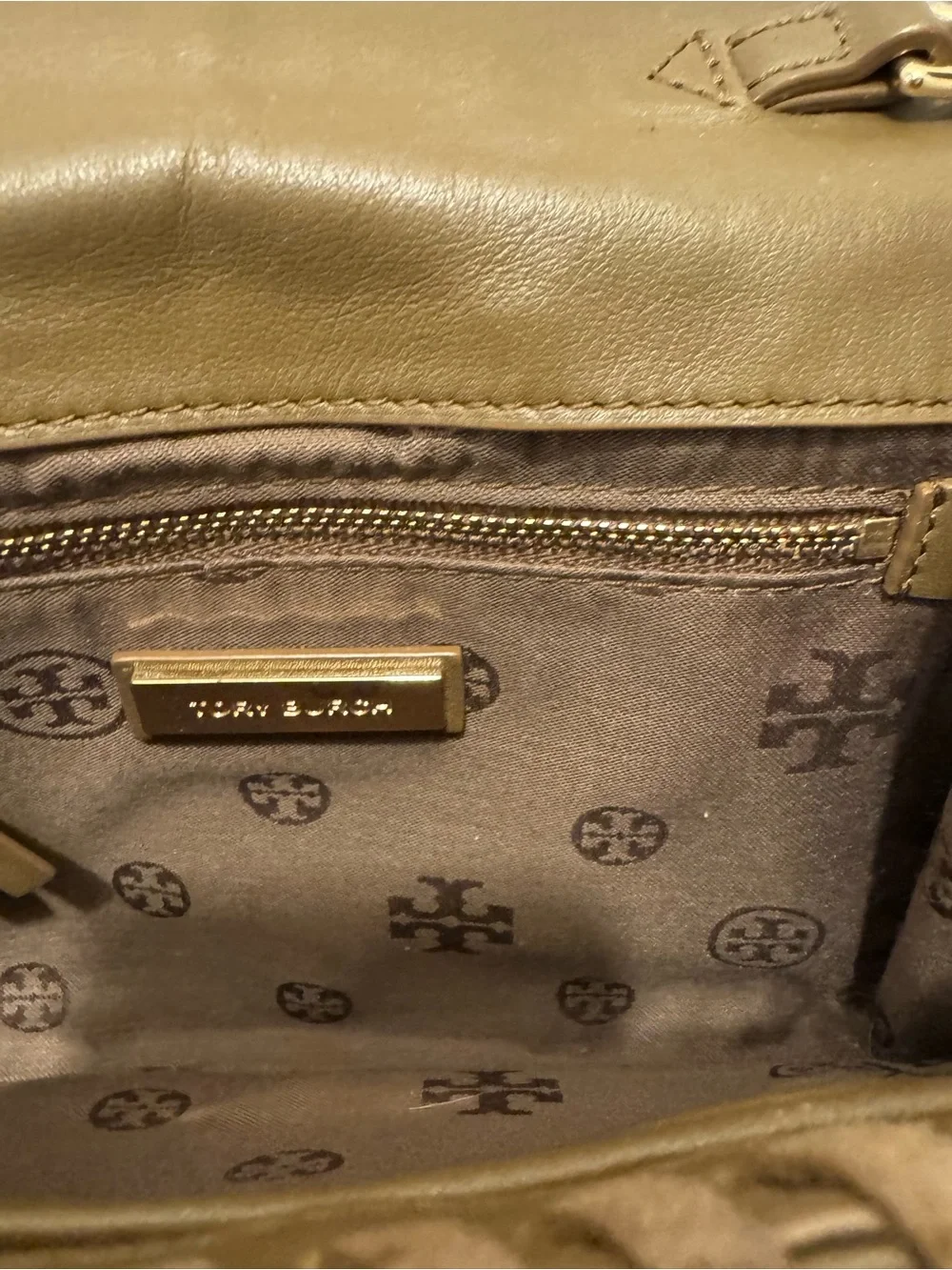 Tory Burch Brown Suede Whipstitched Crossbody
